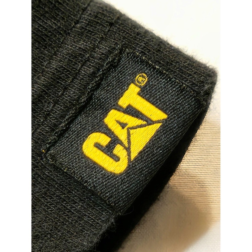 Caterpillar Cat Logo Pocket Tee Men's T-Shirt XL Black Yellow Neck Tape - Picture 6 of 9